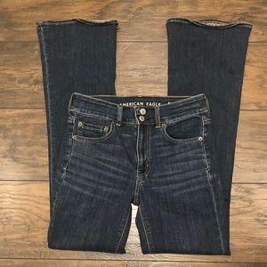 American Eagle Jeans Hi Rise Artist Flare Women’s Sz 6R Dark Wash Stretch